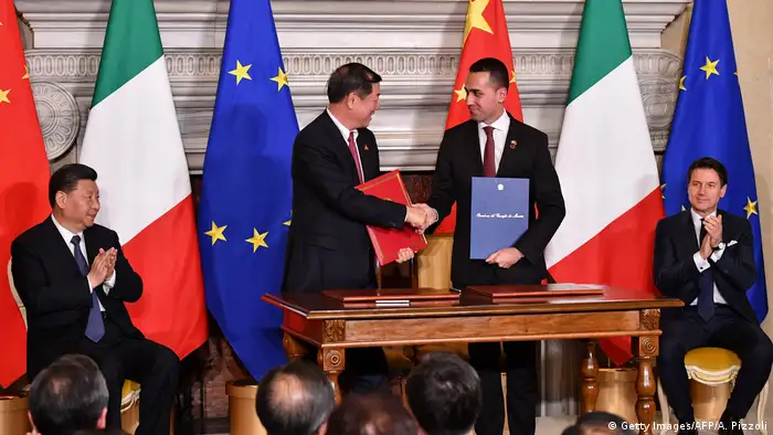 Italien Rom Vertragsunterzeichnung | Xi Jinping, He Lifeng & Luigi Di Maio & Giuseppe Conte