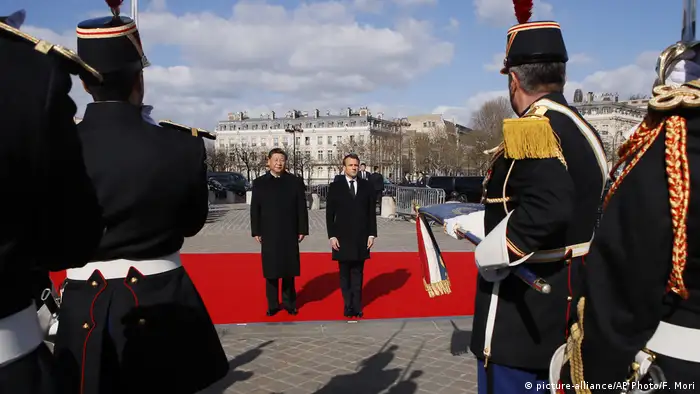 Der französische Präsident Emmanuel Macron und sein chinesischer Amtskollege Xi Jinping