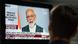 Indian Prime Minister Narendra Modi can be seen on a TV screen talking after India shot down a satellite as part of defense system tests Indian Prime Minister Narendra Modi can be seen on a TV screen talking after India shot down a satellite as part of defense system tests
