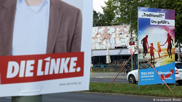 Wahlplakate zur Bundestagswahl Die Linke AfD 