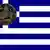 A graphic showing a euro coin against the backdrop of the Greek flag