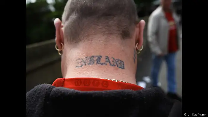 Man with England tatooed on the back of his neck (Copyright: Uli Kaufmann)