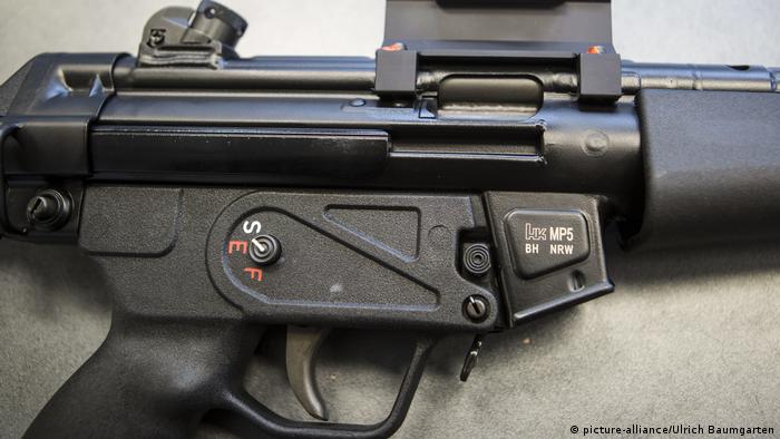 A German-made MP5 submachine gun