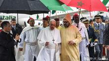 Papa Francisco, recibido por el rey Mohamed VI en Rabat