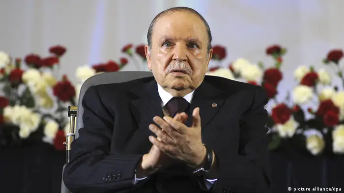 President Bouteflika clapping after his inauguration as president in 2014