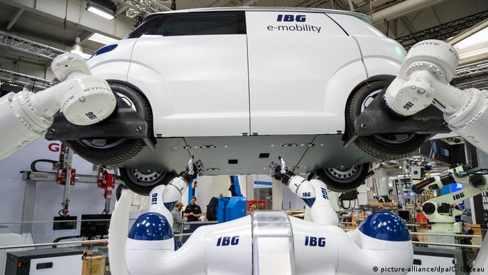 The German economy faces longer-term questions over its switch to new technologies, such as e-mobility at the Hannover Fair 2019 
