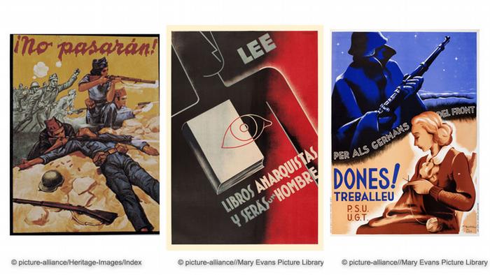 Bildkombo Plakate der spanischen Bürgerkrieg 