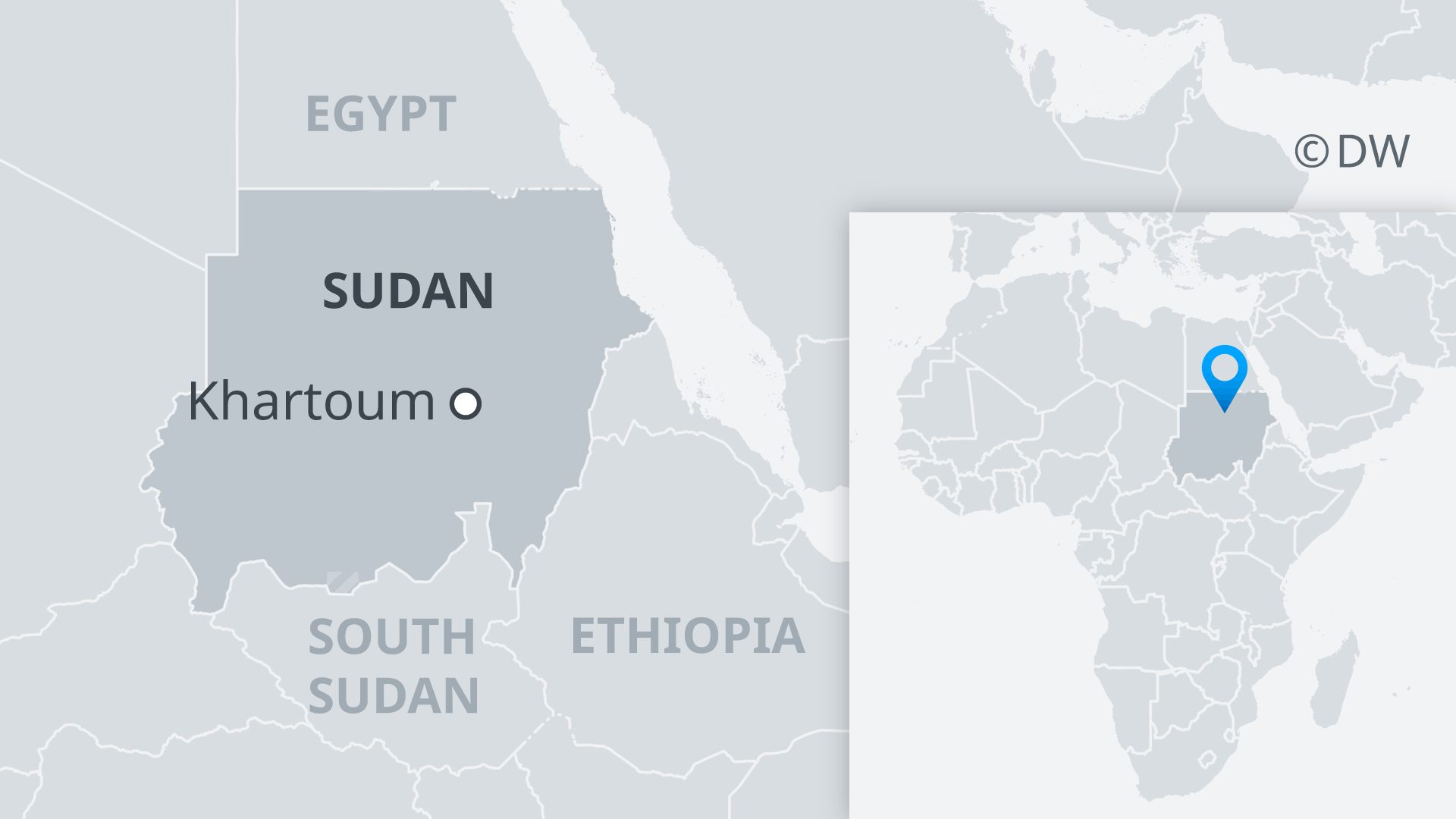 Map showing Sudanese capital Khartoum