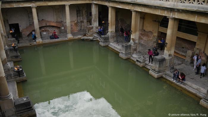 The Great Bath, at the Roman Baths in Bath, England