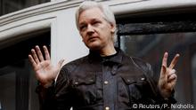 FILE PHOTO: WikiLeaks founder Julian Assange is seen on the balcony of the Ecuadorian Embassy in London, Britain, May 19, 2017. REUTERS/Peter Nicholls/File Photo