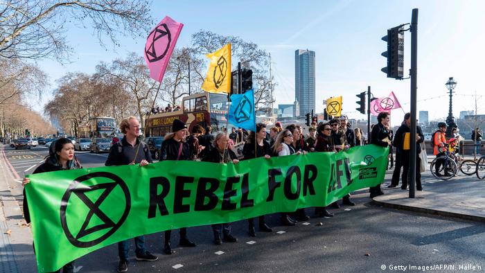 Great Britain - Climate protest Extinction Rebellion during London Fashion Week