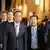 Chinese Premier Li Kegiang walks alongside aides in the Adriatic city of Dubrovnik