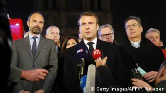 Frankreich, Paris: Brand in der Kathedrale Notre Dame - Emmanuel Macron
