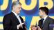 Петро Порошенко та Володимр Зеленський під час дебатів у 2019 році Петро Порошенко та Володимр Зеленський під час дебатів у 2019 році