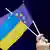 Ukraine Präsidentschaftswahl 2019 | Debatte - Flaggen Ukraine & EU