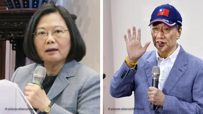 Kombobild Taiwanesische Präsidentin Tsai Ing-wen und ihrem Herausforder Terry Gou