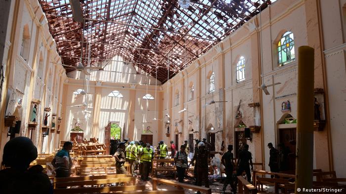 Церковь в Негомбо после взрыва