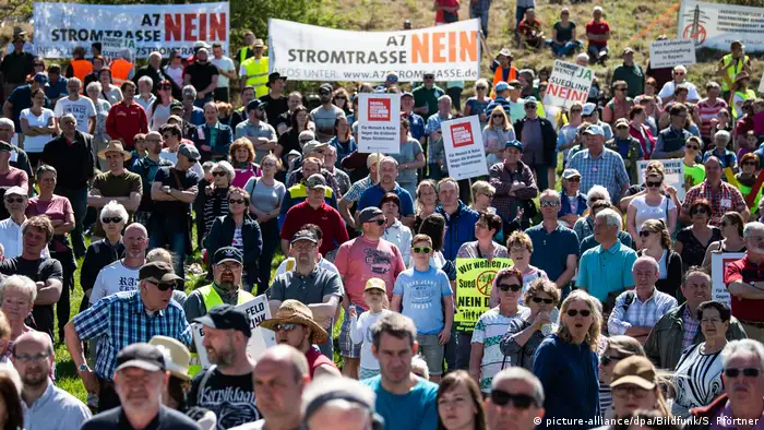 Protesters rallied against the energy cable in Lauchröden