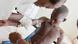 Gabun - Blutabnahme bei einem Jungen im Rahmen einer Malaria-Studie Gabun - Blutabnahme bei einem Jungen im Rahmen einer Malaria-Studie