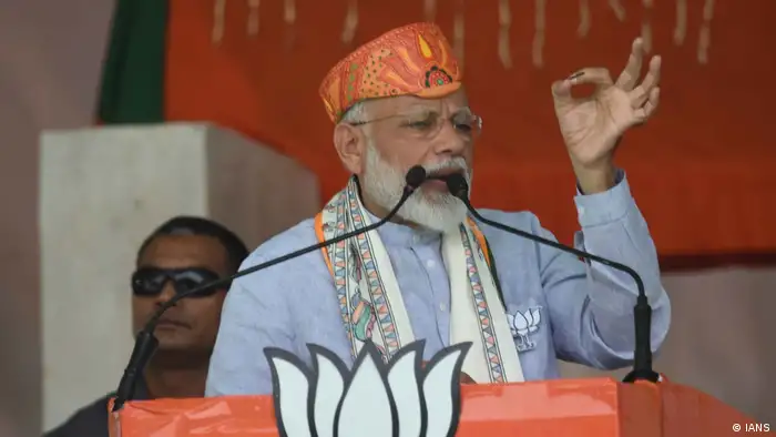 Prime Minister Narendra Modi speaks at a rally in Darbhanga
