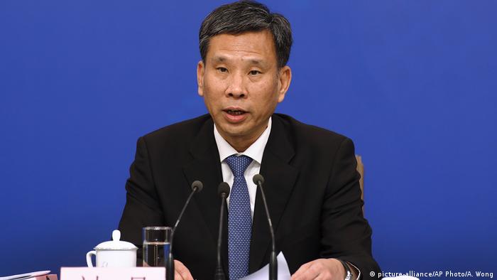 China's Finance Minister Liu Kun speaks during a press conference