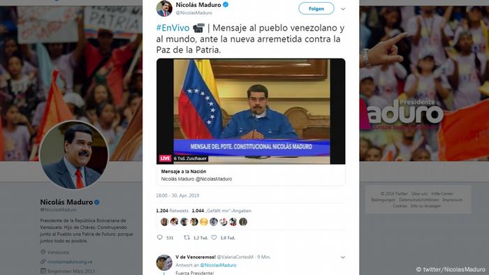 Nicolas Maduro zeigt Video bei twitter
Nicolas Maduro (twitter/NicolasMaduro)