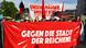 May Day demonstrators holding signs against rising rents in Berlin May Day demonstrators holding signs against rising rents in Berlin