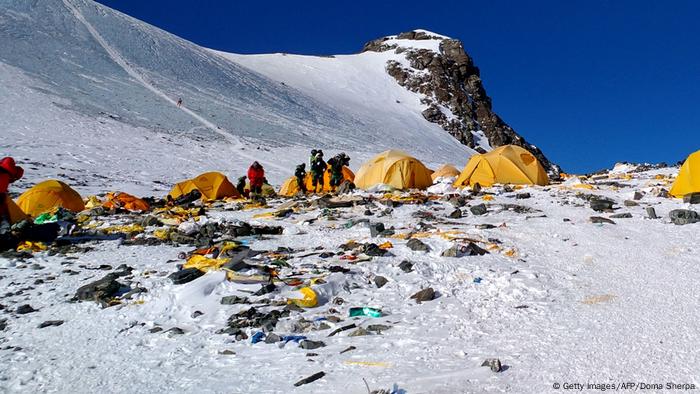 Basura en el Everest.