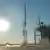 The MOMO-3 rocket takes off from a test site in Taiki