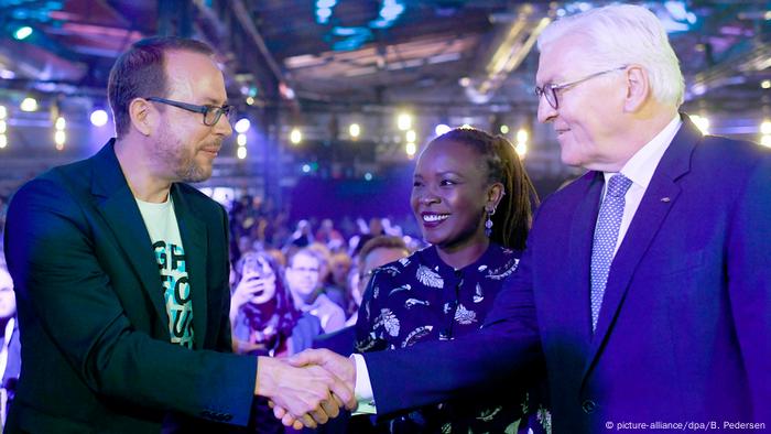 re:publica 2019 | Internetkonferenz in Berlin, Deutschland | Beckedahl & Sambuli & Steinmeier, Bundespräsident