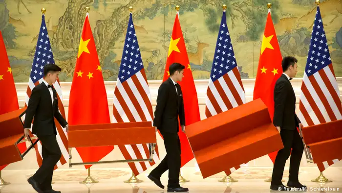 USA China l Handelsstreit l Aufbau Handelskonferenz in Peking