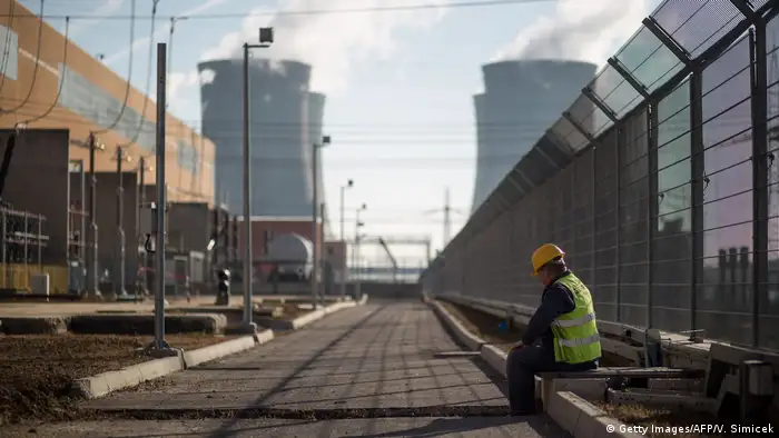 A worker takes a break in Mochovce power plant