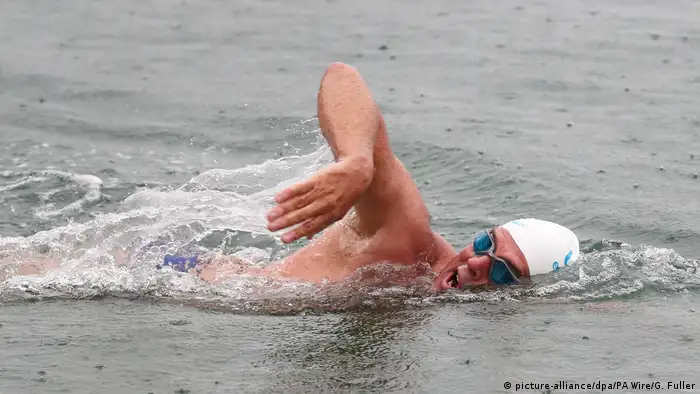Lewis Pugh during one of his long-distance swims