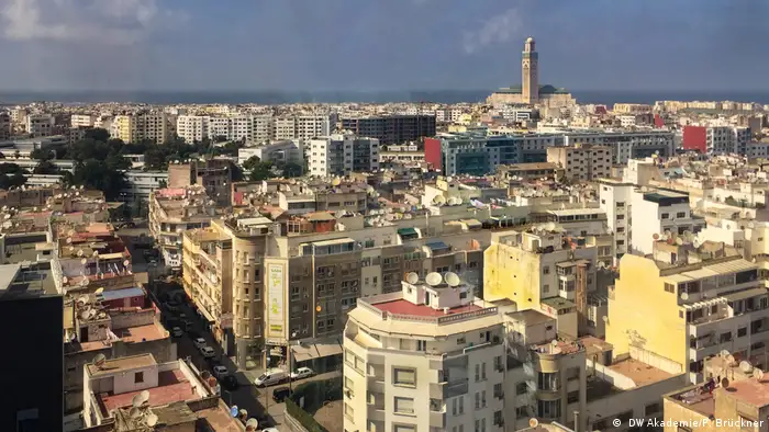 DW Akademie aus Marokko - Blick über Casablanca und die Moschee Hassan II