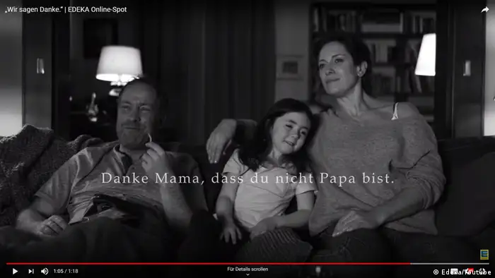Screenshot of EDEKA ad 'Wir sagen Danke'