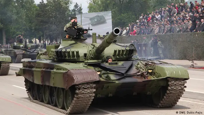 Serbian tank during the Nis parade