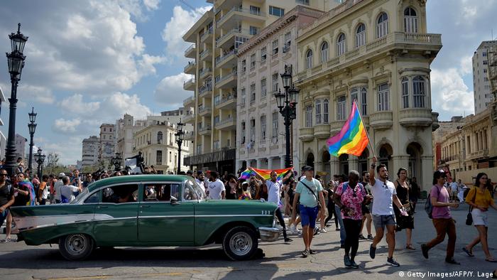 Kuba, Havanna: LGTBI Demonstranten protestieren für die Rechte der LGBT Community (Getty Images/AFP/Y. Lage)