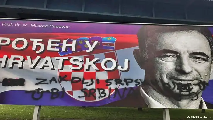 Milorad Pupovac billboard defaced