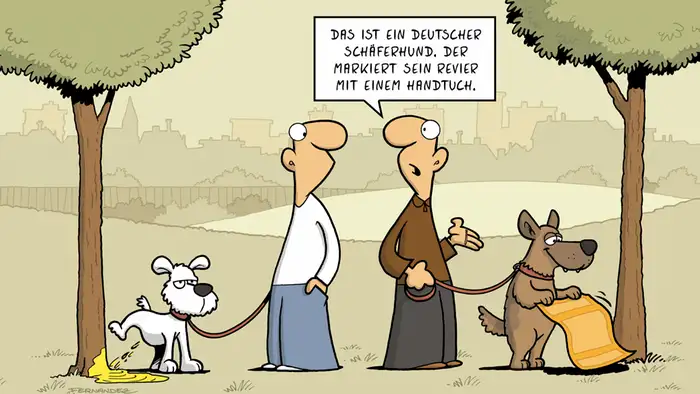DW Euromaxx Comics von Fernandez Verstehen Sie Deutsch? Handtuch Schäferhund