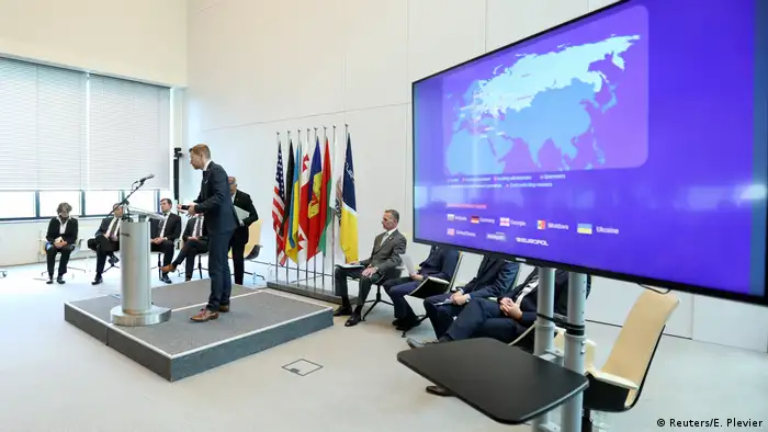 Europol press conference in The Hague about cybercrime