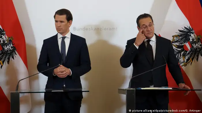 Austrian Chancellor Sebastian Kurz and Vice-Chancellor Heinz-Christian Strache