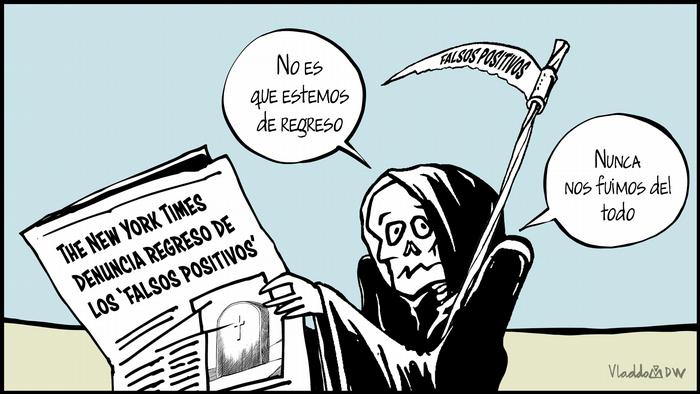 Caricatura de Vladdo sobre ejecuciones extrajudiciales de civiles en Colombia