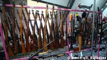 Muskets of the Swiss army are pictured in the collection of Arsene Plomb, ahead of a May 19 referendum on proposals to tighten weapon ownership laws in line with EU steps, in Boncourt, Switzerland May 13, 2019. Picture taken May 13, 2019. REUTERS/Denis Balibouse