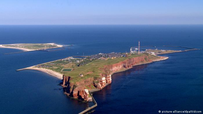 An aerial view of Helgoland, an island in the North Sea