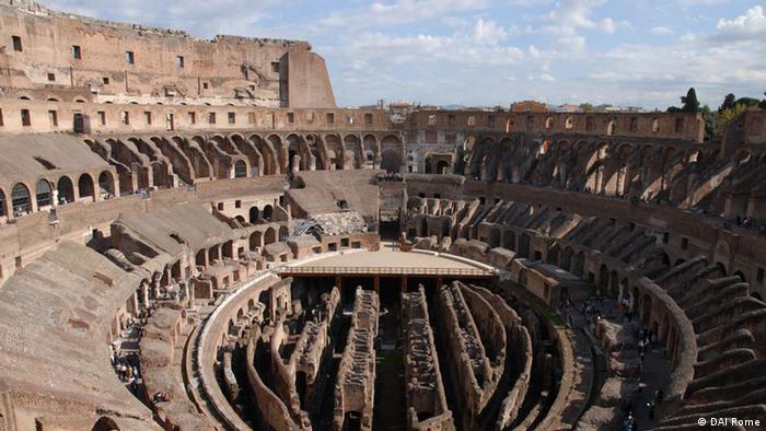 The Colosseum in Rome is viewed from above (DAI Rome)