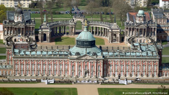 Aerial view of the New Palace in Potsdam