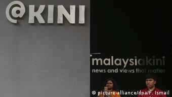 Editors in front of Malaysiakini offices at Petaling Jaya, outside Kuala Lumpur, Malaysia