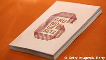 BERLIN, GERMANY - MAY 15: A copy of the Grundgesetz, or Basic Law for the Federal Republic of Germany - the country's constitution, is seen at the weekly German Federal Cabinet meeting on May 15, 2019 in Berlin, Germany. High on the meeting's agenda was discussion of policies pertaining to fair business competition practices. (Photo by Adam Berry/Getty Images)