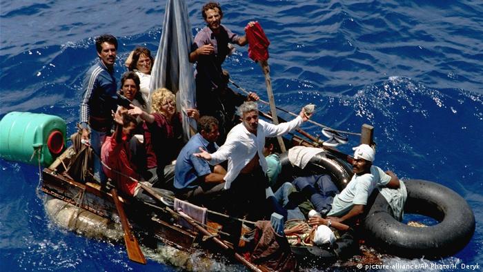 Refugiados cubanos durante la crisis de los balseros, en una imagen de agosto de 1994.