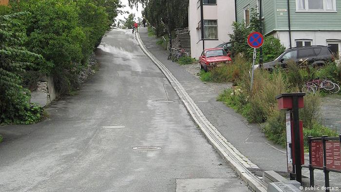 A bicycle lift up a hill in Norway